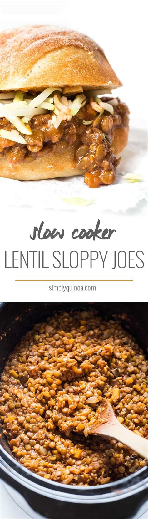 Slow Cooker Lentil Sloppy Joes Simply Quinoa