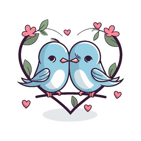 Premium Vector Vector Valentine Cute Love Birds Couple Illustration