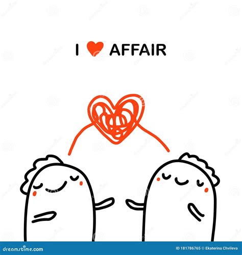 I Love Affair Hand Drawn Vector Illustration In Cartoon Comic Style