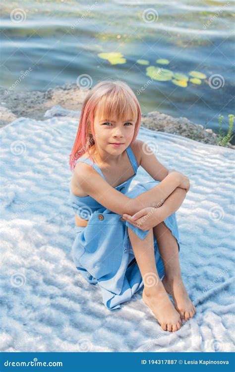 Cute Child Girl Portrait Outdoor Portrait Of Cute Little Girl In