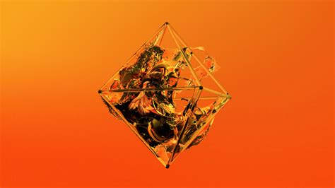 Orange Polygon Glass Justin Maller Hd Abstract 4k Wallpapers Images
