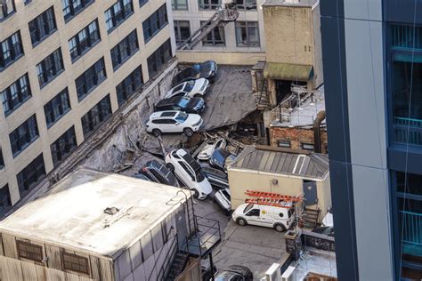 Parking Garage Collapse Investigation Continues At Lower Manhattan Site Where Open Building