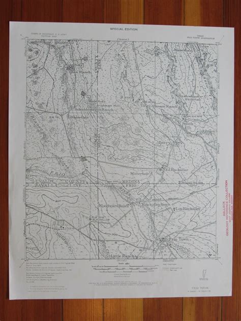 Frio Town Texas 1956 Original Vintage Usgs Topo Map 1956 Map