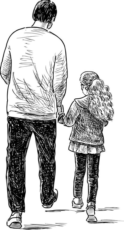 Especialmente durante un divorcio, es recomendable que los niños pasen períodos a solas con cada uno de sus progenitores. Padre e hija en un paseo ilustración del vector ...