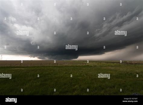 A Powerful Tornado Warned Supercell Thunderstorm Rolls Across The Texas