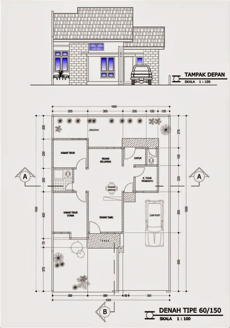 Contoh Denah Rumah Denah Rumah House Blueprints Desain Rumah
