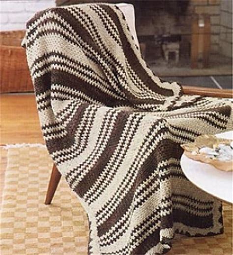 Ravelry Striped Two Color Crocheted Afghan Pattern By Lion Brand Yarn