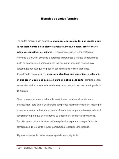 Ejemplo De Carta Formal Letter Modelo De Informe