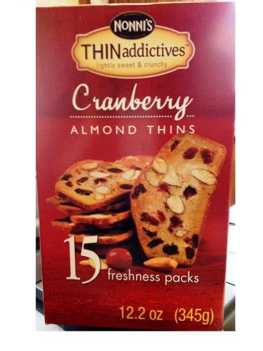 Thin Addictives Cranberry Almond Thins 20 Packs Of Crunchy Cookies Net