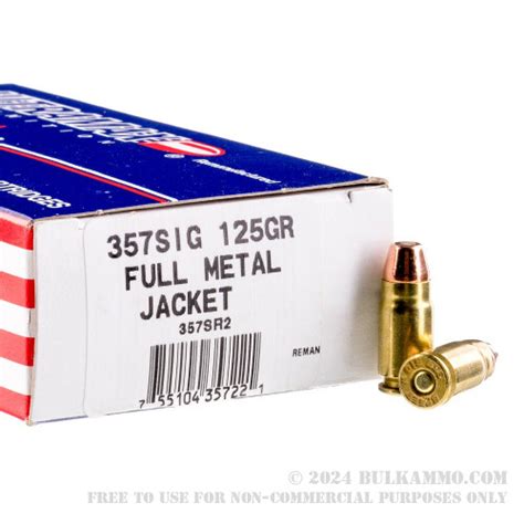 50 Rounds Of Bulk 357 Sig Ammo By Ultramax 125gr Fmj