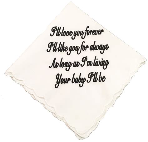 Mother Of The Bride T Ill Love You Forever Poem Embroidered On A