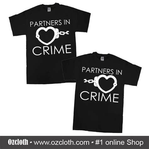 partners in crime t shirt couple ozcloth
