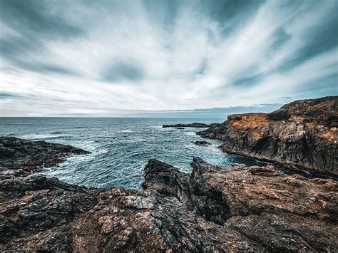 Sea Waves Rocks Coast Hd Phone Wallpaper Peakpx