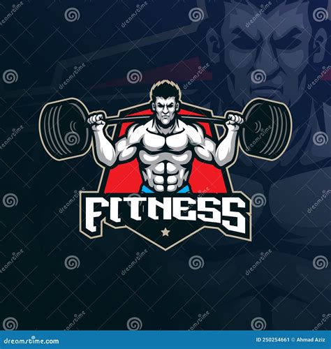 Fitness Mascot Logo Design Vector With Modern Illustration Concept