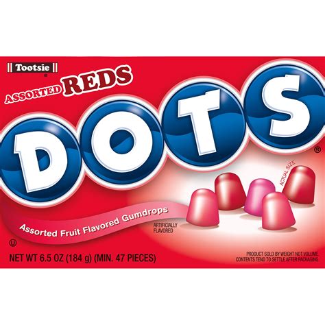 Tootsie Dots All Reds Gummy Candy 65 Oz Peanut Free Gluten Free