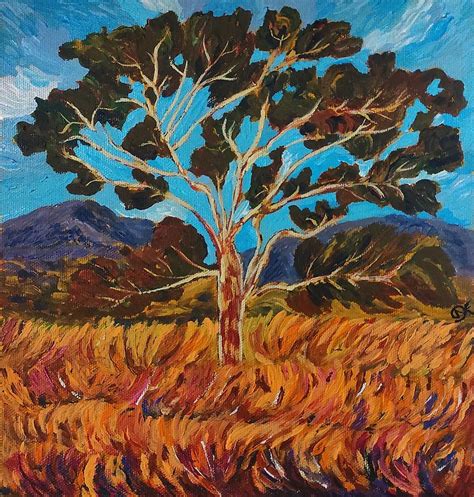 The Lone Tree Painting By Keerthana Dn Fine Art America