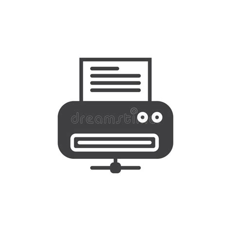 Network Printer Icon Vector Filled Flat Sign Stock Vector
