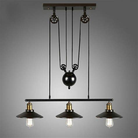 This is a modern wave led pendant light fixture modern led chandelier led hanging light fixture for contemporary living room dining room kitchen island table(remote control) (waveform). Vintage Pulley Pendant Loft Ceiling Light Hanging Lamp ...
