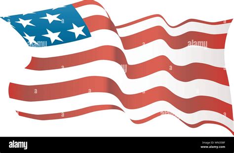 Blowing American Flag Stock Vector Image And Art Alamy