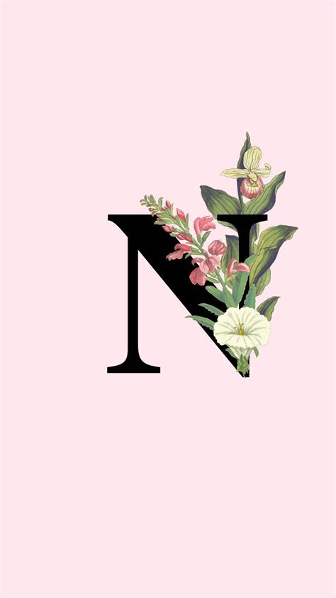 Download Letter N With Flower Wallpaper