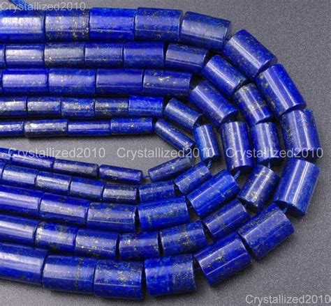 Natural Lapis Lazuli Gemstone Tube Spacer Loose Beads 4mm 6mm 8mm 10mm