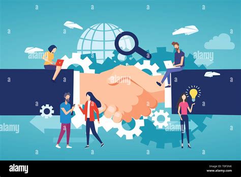 Partnership Business Collaboration And Modern Technology Concept