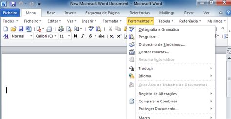 Onde Está O Menu Ferramentas No Microsoft Word 2007 2010 E 2013