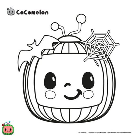 Cocomelon Coloring Pages Halloween Pumpkin Carving