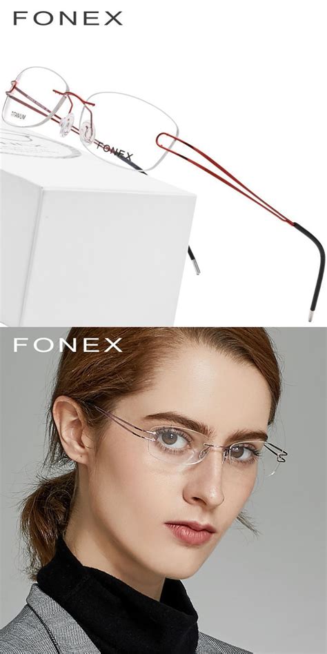 Titanium Rimless Glasses Frame Women Ultralight Prescription Myopia Optical Eyeglasses Female