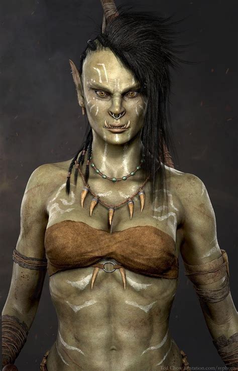 Pin By Dh Williamson On Orcses Female Orc Character Portraits