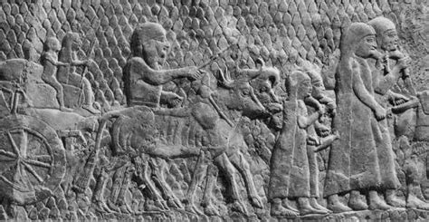 This Assyrian Carving At Lachish Shows Jews Being Led Into Exile By