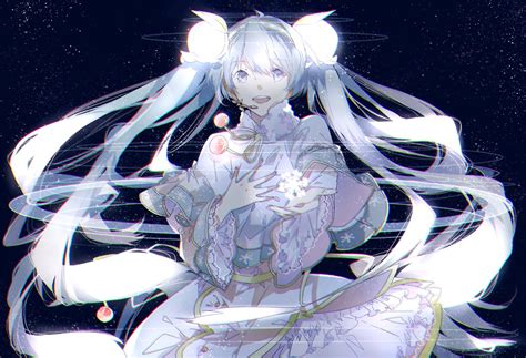 Anime Girl Singer Music Blue Hair Vocaloid Miku Hatsume