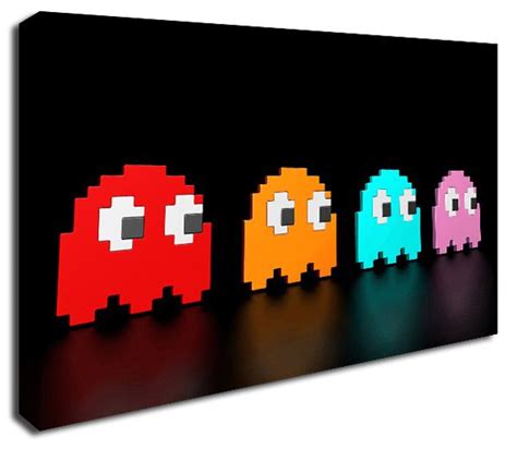 Pacman Ghosts Modern Canvas Print Uk
