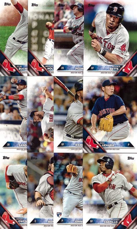 2016 Topps Boston Red Sox Baseball Card Team Set