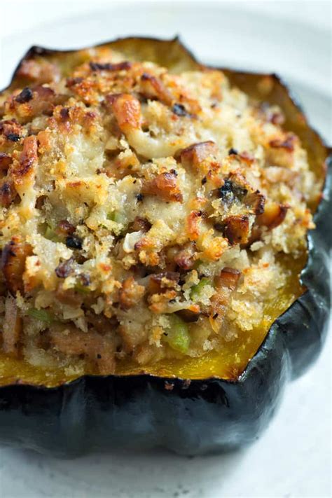 Stuffed Acorn Squash With Apples Sausage Butter Baggage