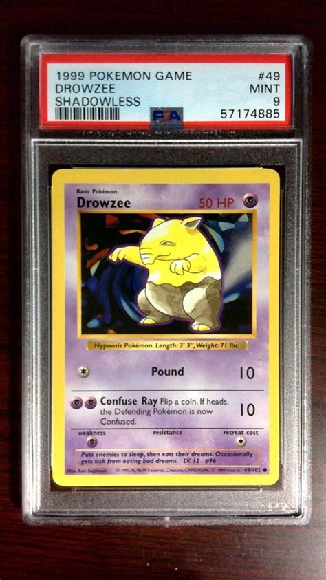 Pokemon Drowzee Shadowless Psa