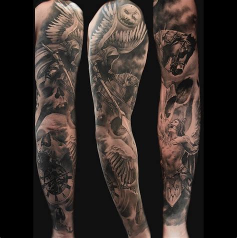 Angels And Demons Tattoo Sleeve Tattoos Tattoo Sleeve Designs Full