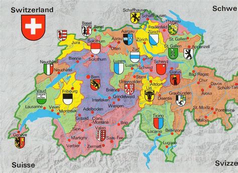 Map Of Switzerland 101 Travel Destinations Schweiz Reise Kanton