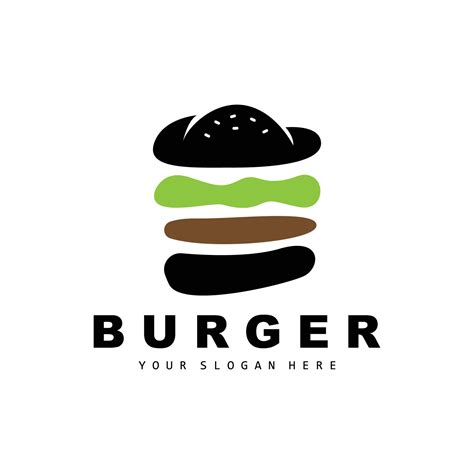 Burger Logo Fast Food Design Bread And Vegetables Vector Fast Food Restaurant Brand Icon