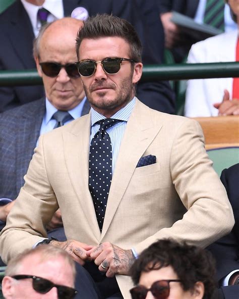 Becks At Wimbledon David Beckham Suit David Beckham Style Mens