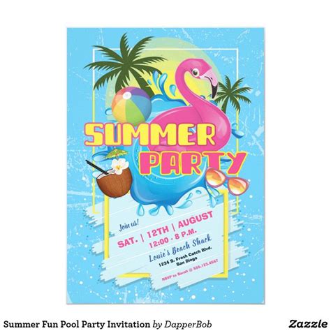 summer fun pool party invitation pool party invitations summer party invitations