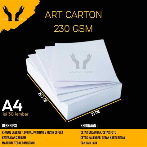 Jual Art Carton 230 Gsm A4 Isi 30 Lembar Kertas Art Karton A4 230 Gsm
