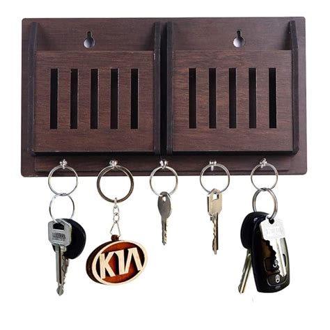 G And G Hub Wall Mounted Key Holder Hanger Wooden Key Chain Holder