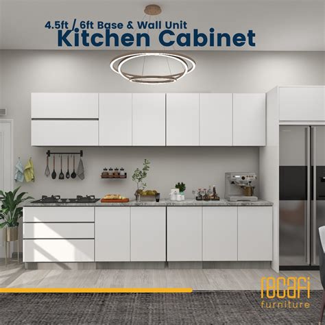 Recafi Furniture Modern Melamine High Gloss 6ft Kitchen Cabinet Wall