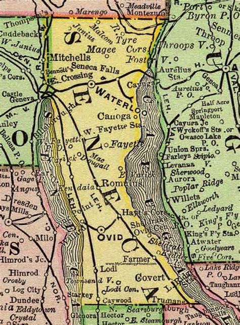Seneca County New York 1897 Map By Rand Mcnally Waterloo Ovid Ny
