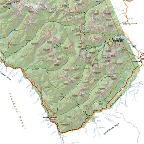 Glacier National Park Interactive Map Southern Section