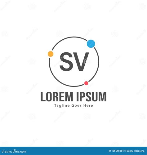 Initial Sv Logo Template With Modern Frame Minimalist Sv Letter Logo