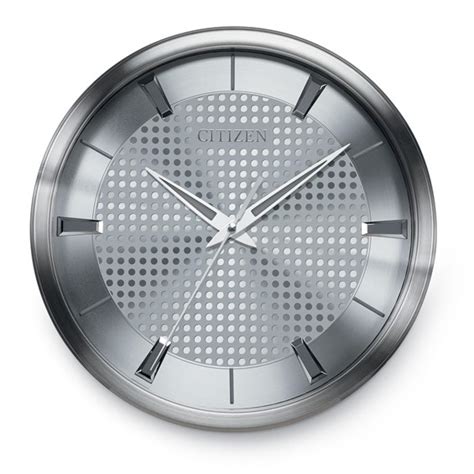 Citizen Gallery Silver Tone Wall Clock With Patterned Dial Choose