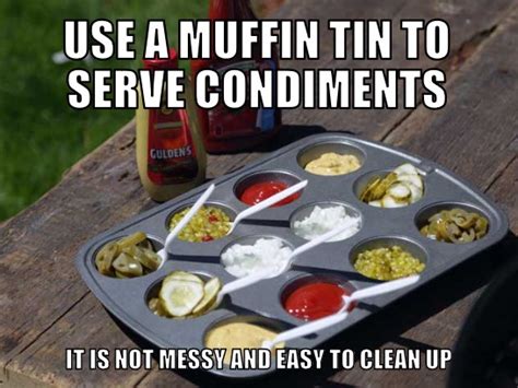 Use A Muffin Tin To Serve Condiments On Your Next Outdoor Party