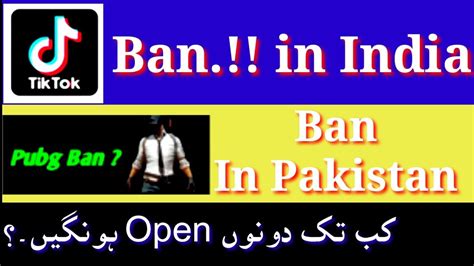 Pubg Ban In Pakistan Tiktok Ban In Indai Youtube